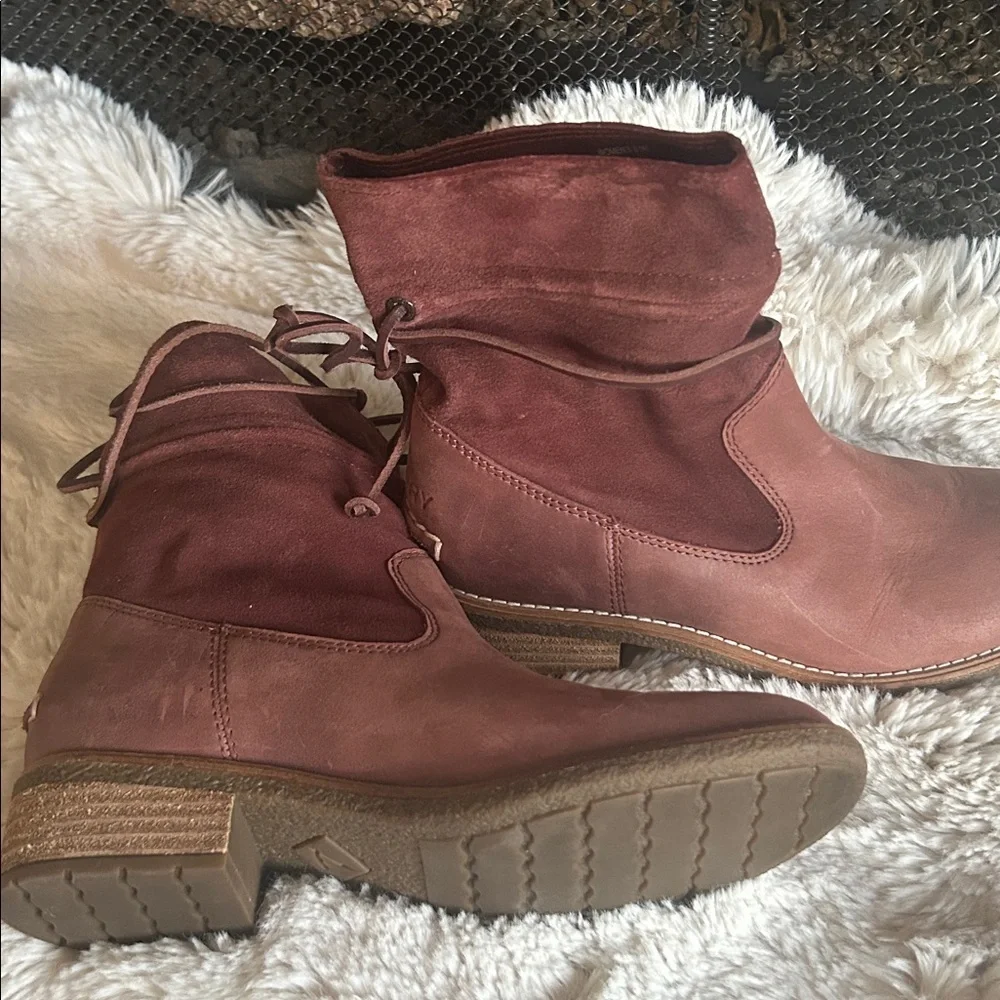 Sperry Women's Burgundy Ankle Booties - Picture 2 of 7